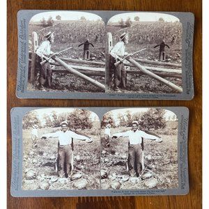 Stereocard 1897 Black Americana Farmer Humor Stereoview Card